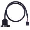 1Pc 9 Pin Motherboard Header To 2 Ports Usb 2.0 Female Extension Cable Adapter