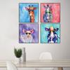 Cartoon Animal Painting Pig Zebra Cow Giraffe with Sunglasses Creative Canvas Posters and Prints for Living Room Kids Room Decor