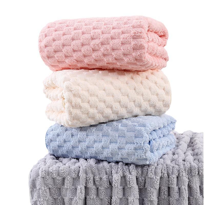 Комплект из 3 быстросохнущих полотенец из кораллового флиса - впитывающий хлопок для ванной, пляжа и дома