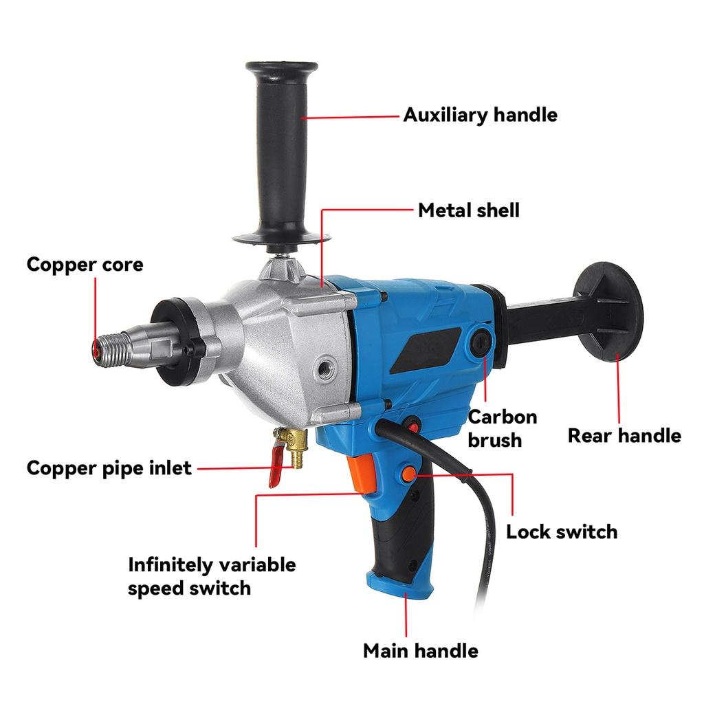 220V 4300W 120mm Electric Diamond Core Drill Dry Wet Water Drill with Handle Handheld Concrete Core Drilling Machine
