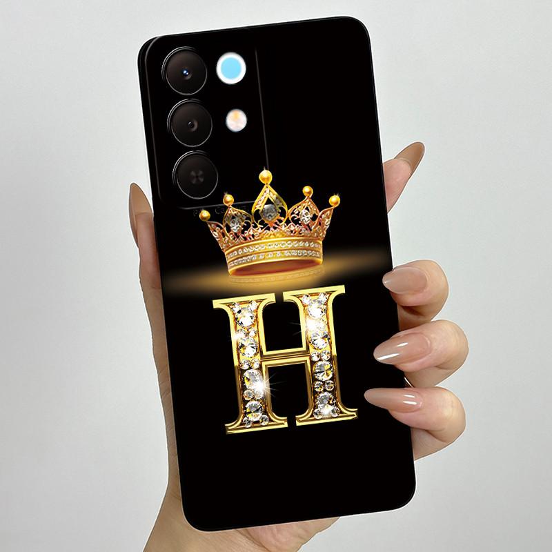 Для Realme 15X C85 5G Чехол для телефона с короной и начальной буквой для пары Realme15X RMX5250 RMX5253 Мягкий силиконовый ТПУ Защитный чехол для объектива