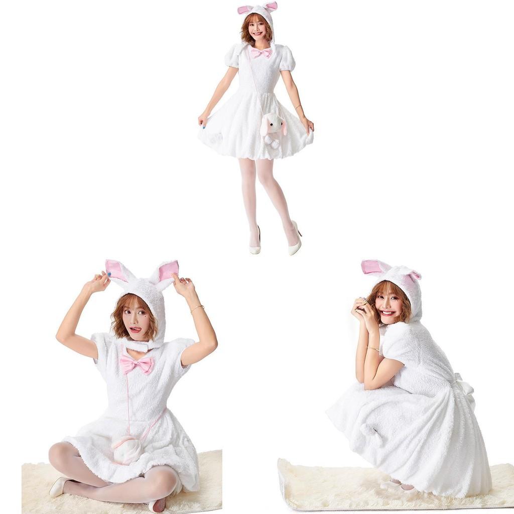 Белый Кролик Животное Косплей Костюмы Платье Хэллоуин Вечеринка Выступление Сцена