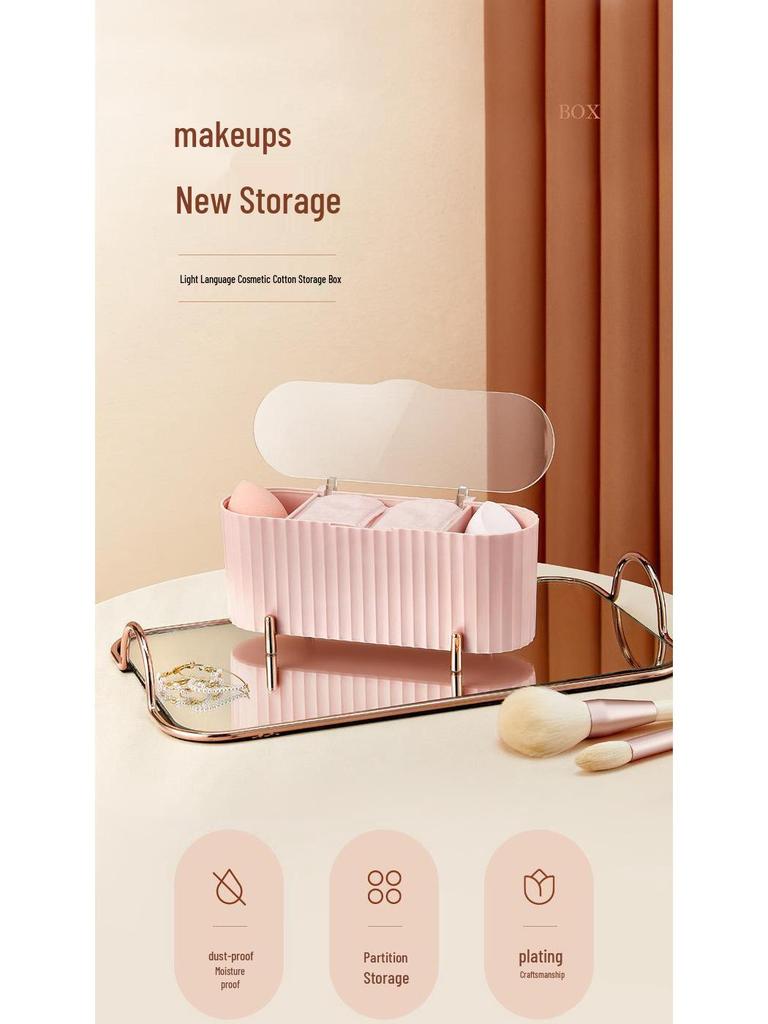 INS Cosmetics Dust-Proof Desktop Organizer for Cotton Swabs, Dental Floss, Lipstick, Toothpicks, and Powder Pads