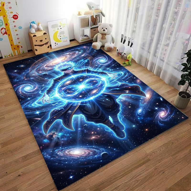 "Galaxy Theme Anime Style Carpet with Energy Sphere and Cosmic Design" Suitable for use as an anti-slip for living room bedroom sofas