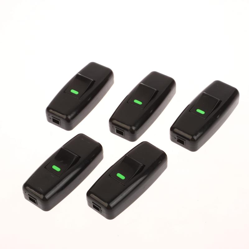 1/5 шт. Классические черные встроенные выключатели для настольной лампы Вкл/Выкл Домашний свет Выключатель в форме лодки Провода Кабельные выключатели Электрические аксессуары