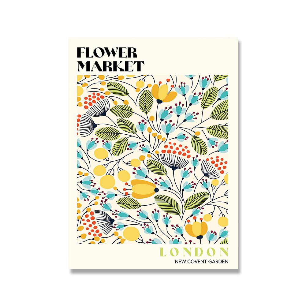 Абстрактные красочные цветочный рынок, настенная живопись на холсте, плакаты на скандинавскую тему и принты, настенные панно для гостиной, украшения дома