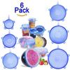 6pcs Silicone Crisper Lid Eco-Friendly Silicone Stretch Food Lids