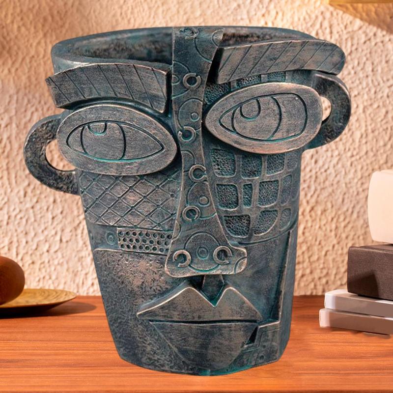 Abstract Face Planter Abstract Succulent Planter Flower Pots Colorful Interesting Vase Home Art Indoor Outdoor Fun Decoration