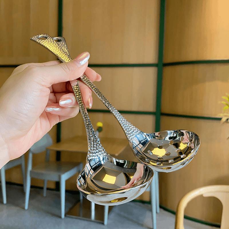 Новый суповой половник с длинной ручкой в виде рыбьей чешуи – Идеально подходит для подачи хот-пота и в ресторане