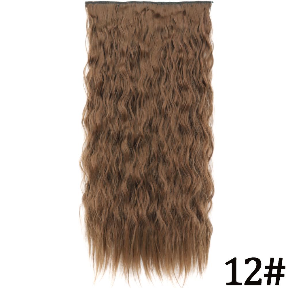 MERISIHAIR Длинные волнистые синтетические волокна 22 дюйма 5 зажимов для наращивания волос Волнистые прямые волосы Черный Коричневый Блондинка Повседневная одежда