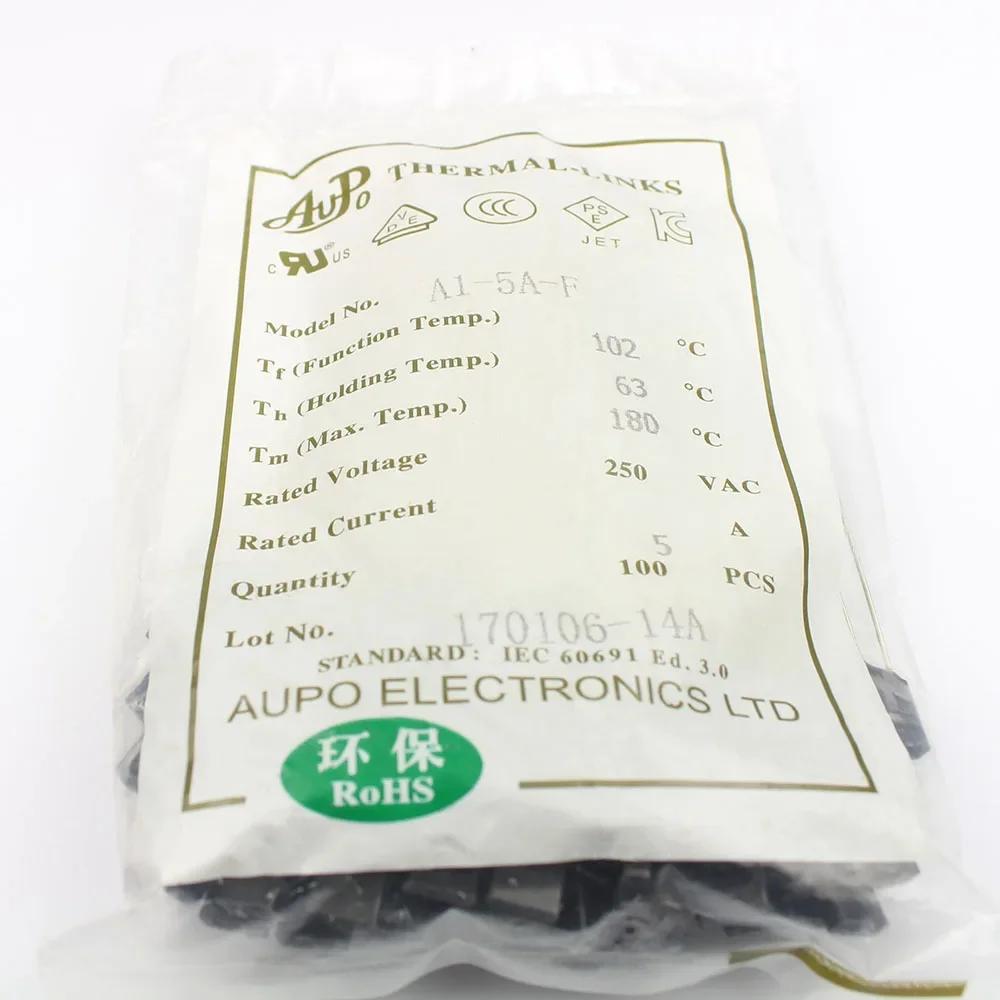 50 шт. A1-5A-F тепловой предохранитель TF Cutoff 102C 102 градуса 5A 250V RH квадратный температурный переключатель управления