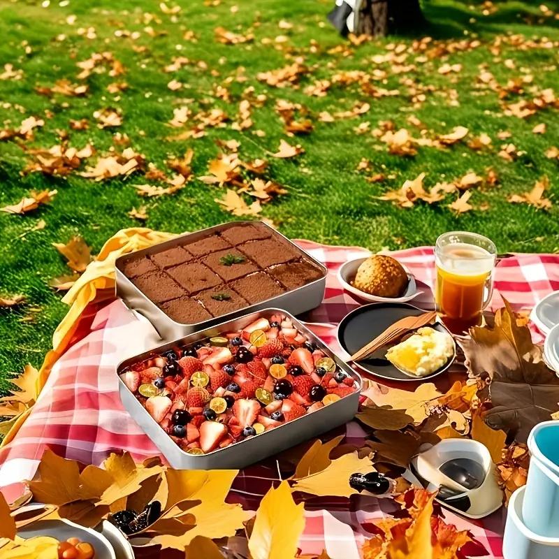 4PCS Stainless Steel Food Storage Set - Leak - Proof Lids, Durable & Easy , Sandwiches, Fruits - Great for Home, Parties