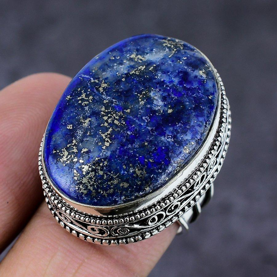 Lapis Lazuli Gemstone 925 Sterling Silver Gift Jewelry Ring Size 9