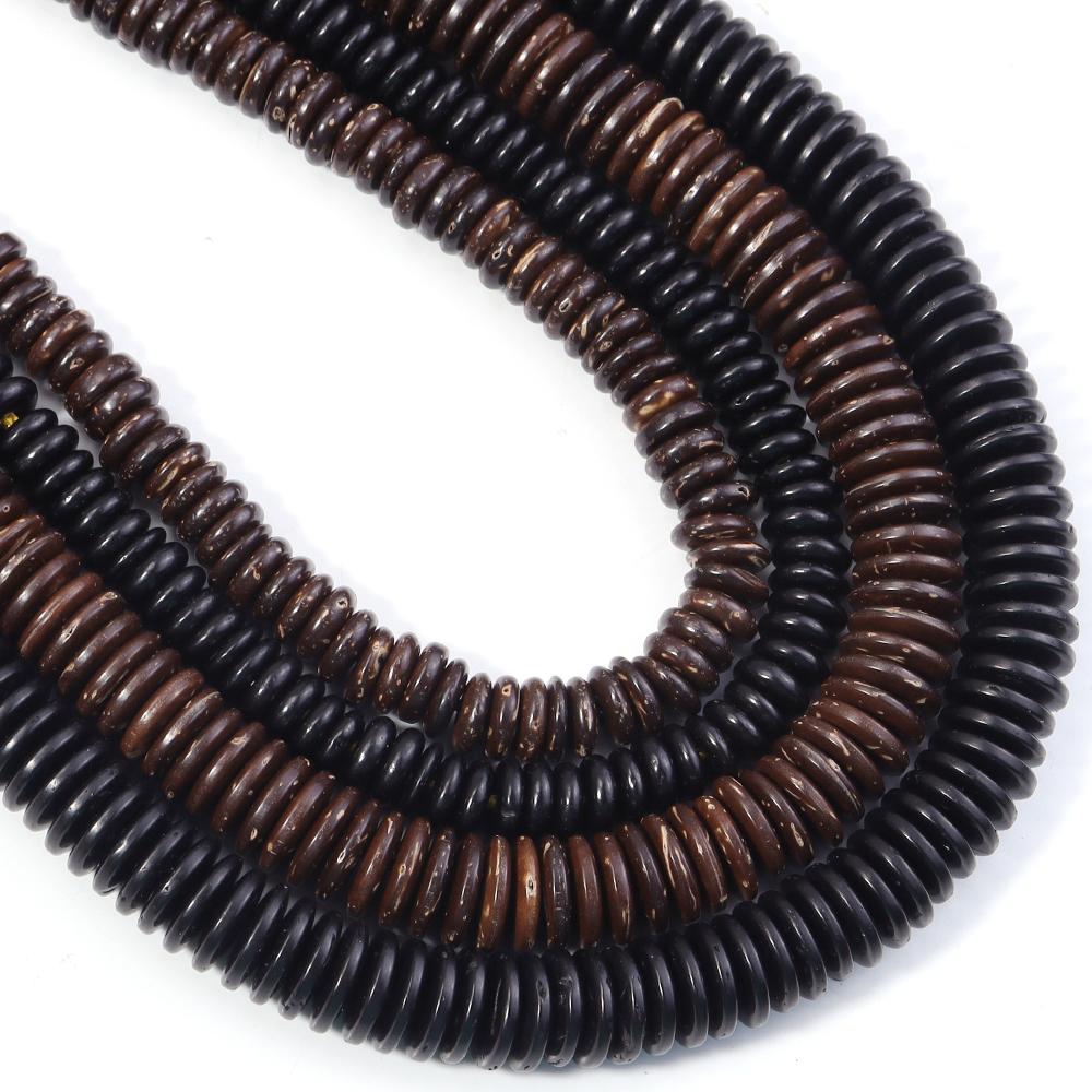 Approx 320pcs Natural Wooden Beads Coconut Shell Wood Beads Loose Spacer Abacus Bead For DIY Bracelet Necklace Accessories 6/8mm