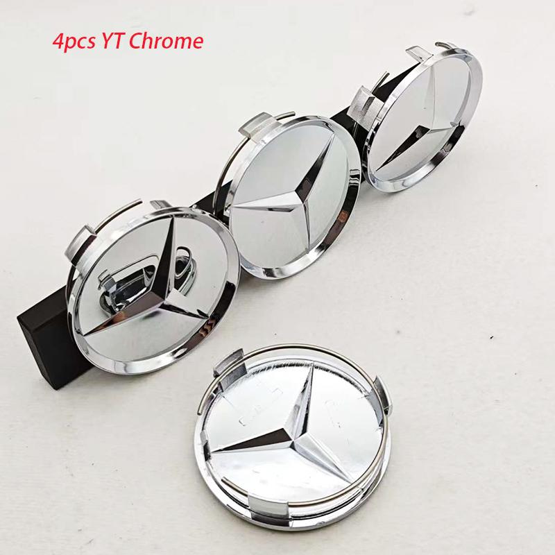 4pcs 75mm Car Wheel Center Caps Rims Hub Caps For Mercedes Benz W204 205 A B C E S CLA CLK ML GLK GLA GLB GLC CLA Accessories FF1 QQ64