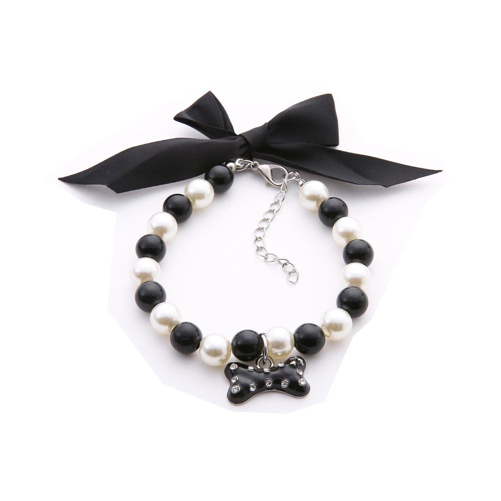 Ошейник для кошек и собак со стразами, ожерелье из жемчуга, блестящий ошейник для котенка и щенка, украшения для домашних животных, товары для собак, аксессуары для щенков, бирка