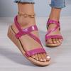 Мода 2024 обувь больших размеров для женщин летние женские сандалии модные повседневные сандалии женские эластичная лента танкетка повседневная обувь женская zapatos