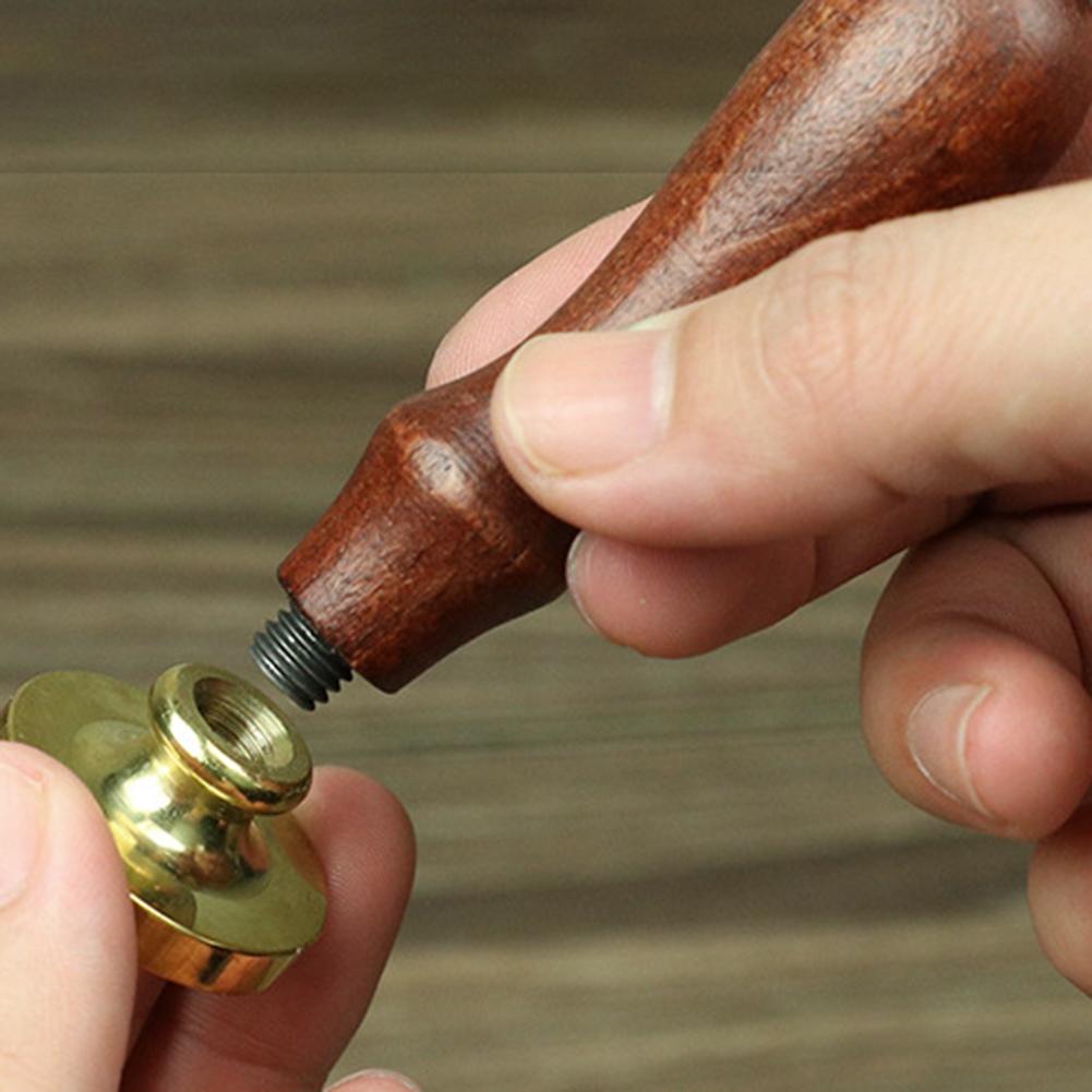 Retro Wax Seals Tool DIY Wooden Fire Paint Handle Handmade Vintage Wax Sealing Handle Envelope Scrapbooking Supplies