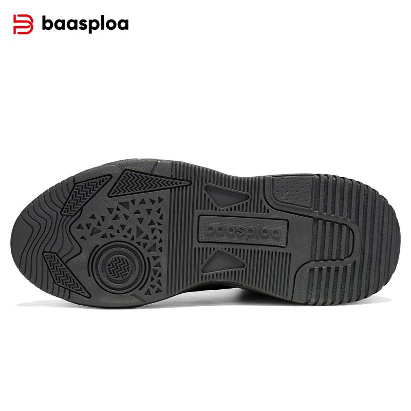 BAASPLOA Зимние мужские кроссовки Кожаная повседневная модная водонепроницаемая спортивная обувь для мужчин Плюшевые теплые мужские кроссовки Нескользящая уличная повседневная спортивная обувь