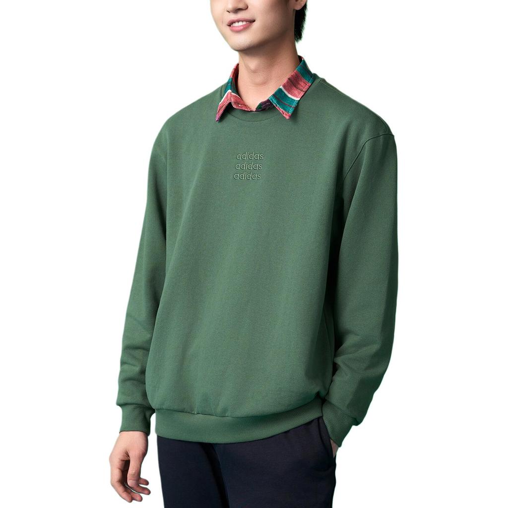 Adidas Neo Sweatshirts Men's Green Crew Neck Moderate Other H14215