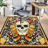 1PC Skull Flowers Non-Slip Floor carpet, Office, family, bedroom, Studio - Large Area Rug, Vibrant Colors, Longlasting Material-C0465