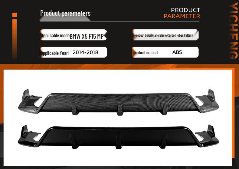 Задний диффузор Black Warrior для BMW X5 F15 M Sport 2014-2018