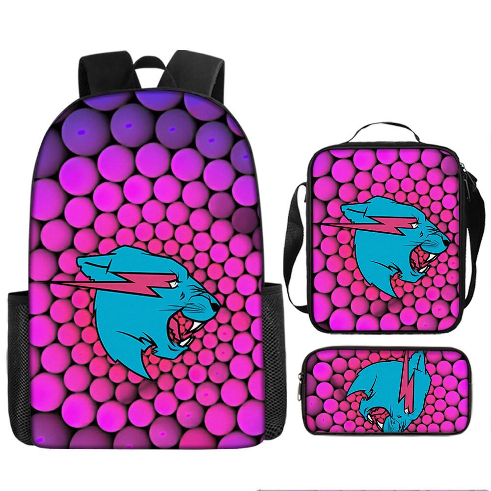 Mr Beast Lightning Cat 3d Print School Backpack With Breathable Oxford Fabric For Kids