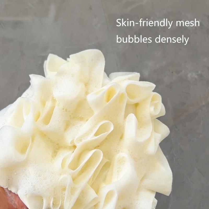 2-в-1 полотенце-шар для ванны, мочалка с завязкой на шнурке для мыла, мягкая отшелушивающая сетчатая губка для душа, уход за кожей, средство для купания