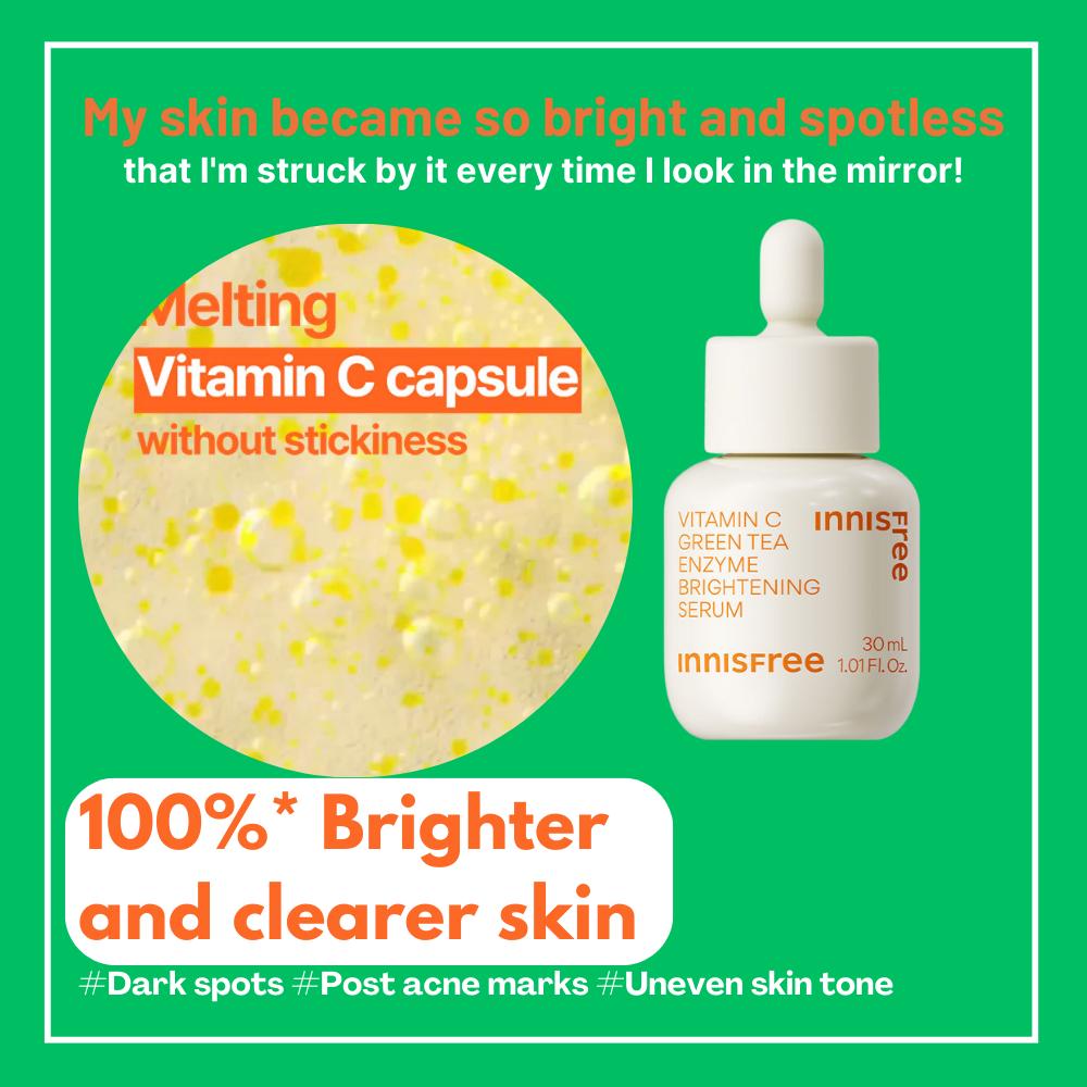 Innisfree Vitamin C Green Tea Enzyme Brightening Serum 30ml+7ml