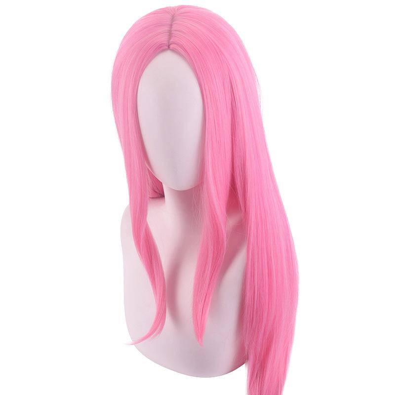 Long Straight Pink Anime One Piece Character of Jewelry Bonney Cosplay Wig for Women Heat Resistant Synthetic Hair Wigs
