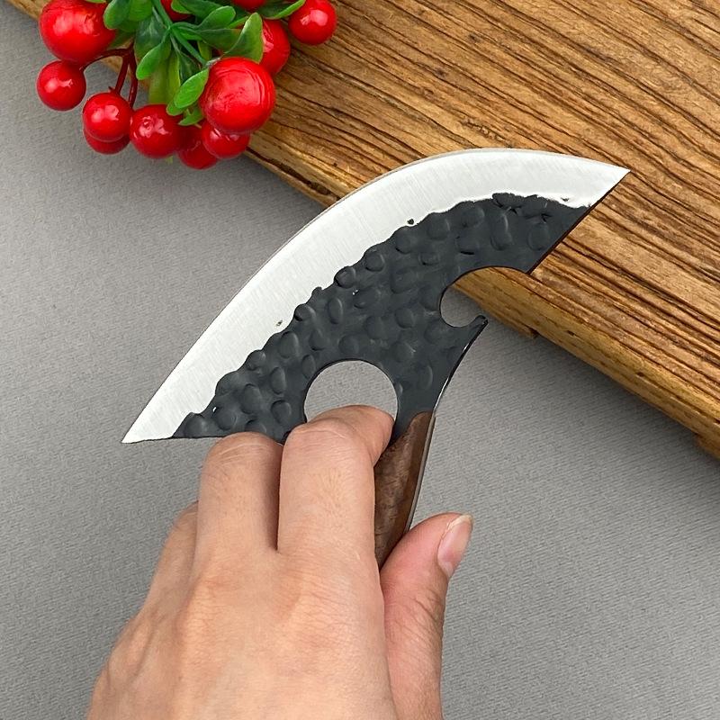 Stainless Steel Hammer Pattern Meat Knife Butcher Cleaver Knife for BBQ, Picnic, Kitchen
