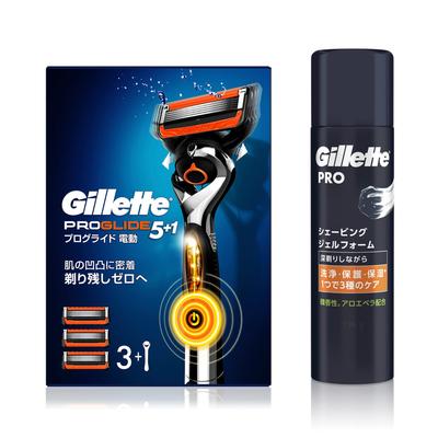 Бритва Gillette ProGlide Power 3 сменные кассеты Пена для бритья 195 г Бритва для мужчин для чувствительной кожи (с лезвиями) + [Покупка набора]