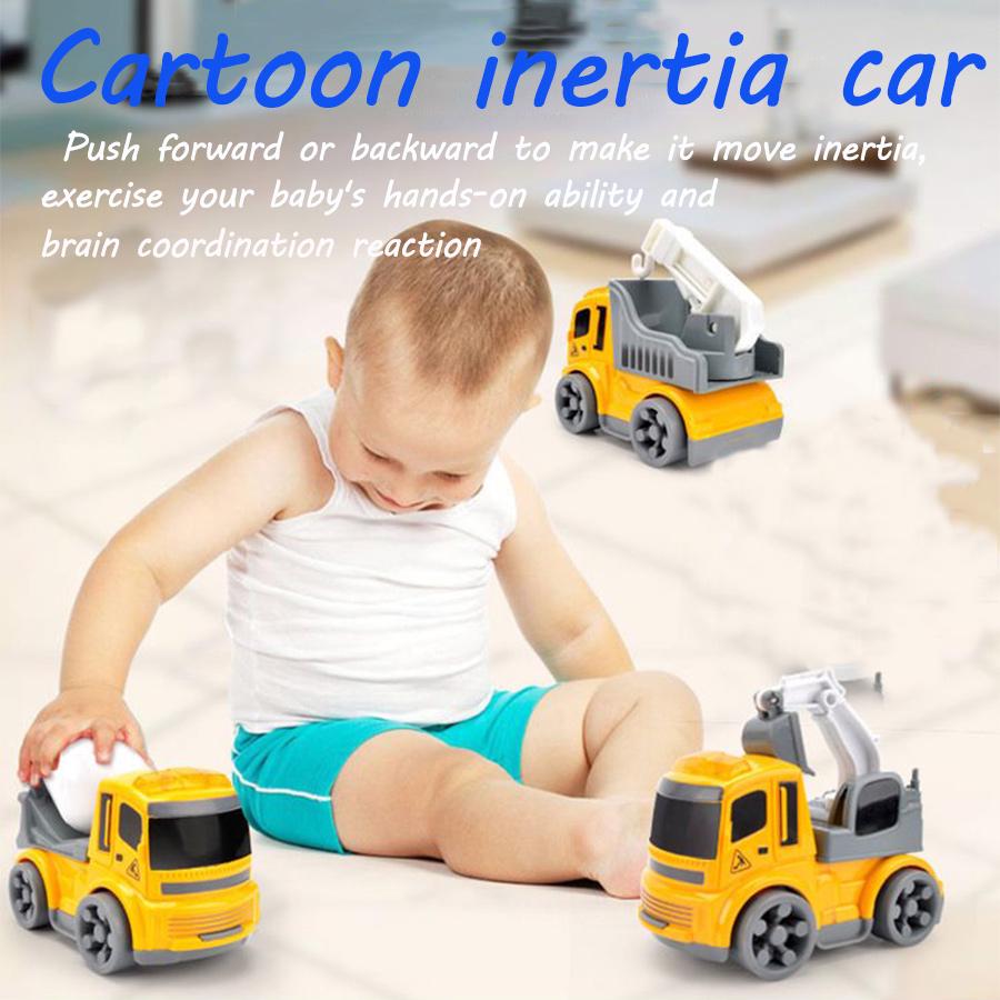 3 вида инерционных инженерных машин Мини-модель игрушка Литой сплав Экскаватор Кран Бульдозер Инерционный для игрушек для мальчиков Подарок для ребенка