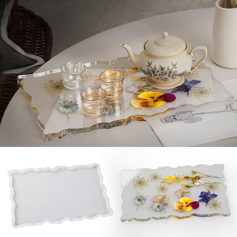 Jewelry Tray Molds Irregular Silicone Lace Tray Molds Resin Moulds Jewelry Dish Molds Silicone Material for Resin Tray