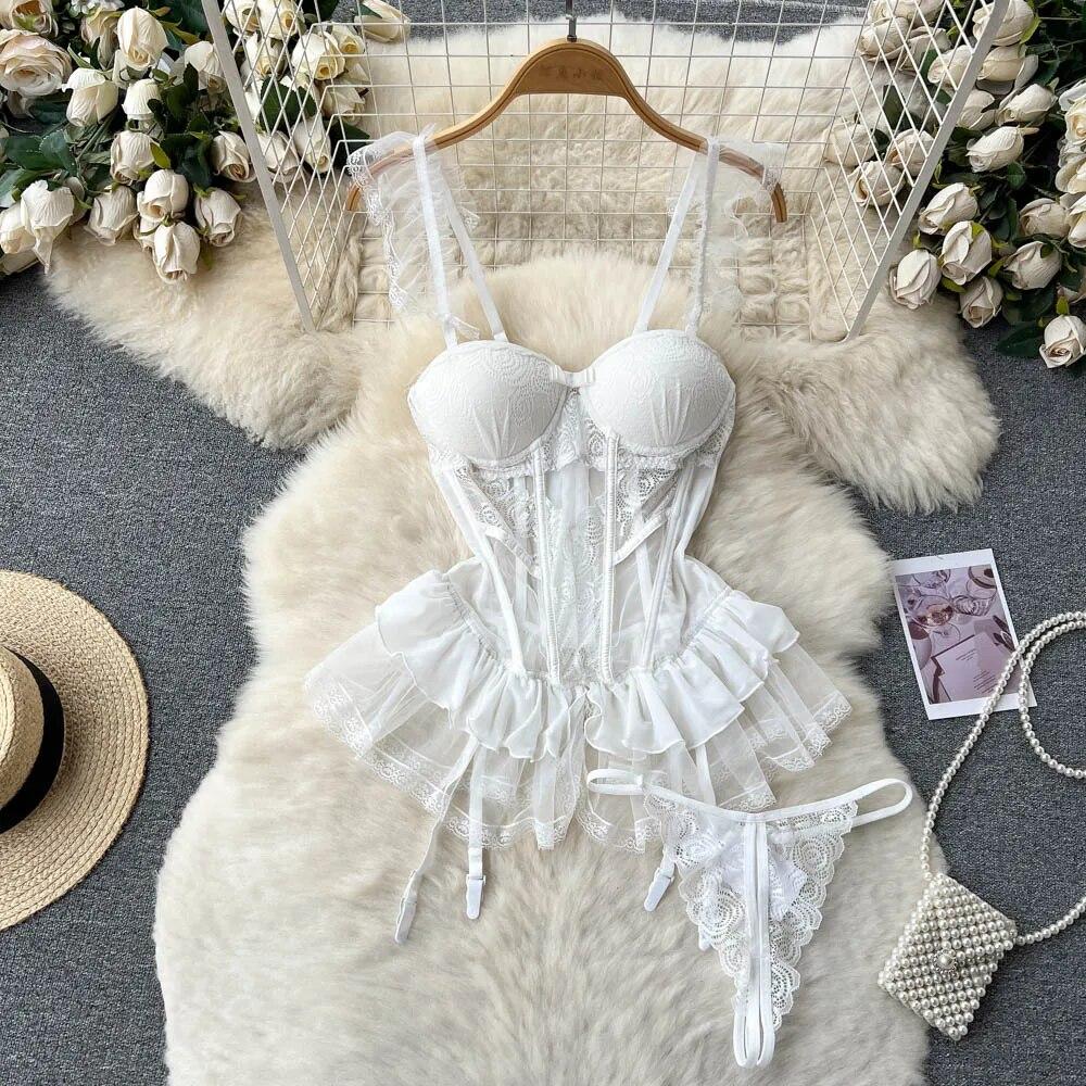 Кружевное сексуальное нижнее белье, женские прозрачные бюстгальтеры без бретелек, короткие костюмы, модные короткие летние бюстгальтеры в стиле ретро