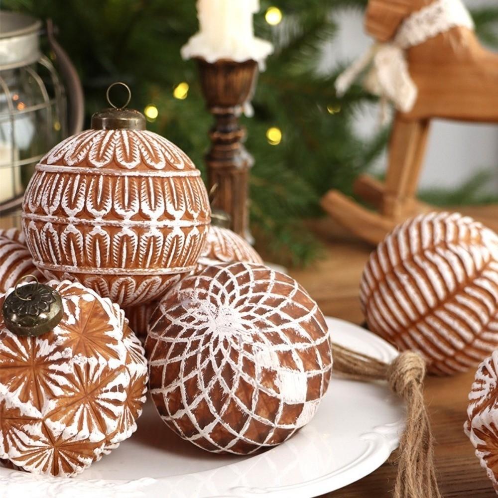 12PCS Vintage Style Christmas Ornament Ball Set Christmas Tree Pendant Merry Christmas Decoration