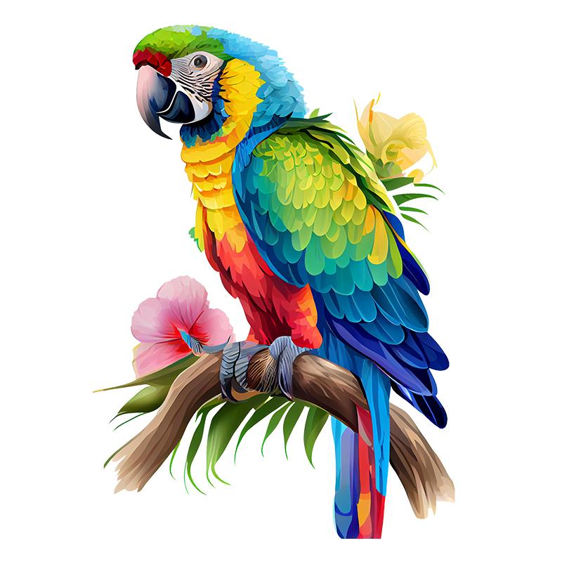 Красивая наклейка с попугаем на автомобиль, самоклеящаяся наклейка, водонепроницаемые декоративные наклейки для автомобиля