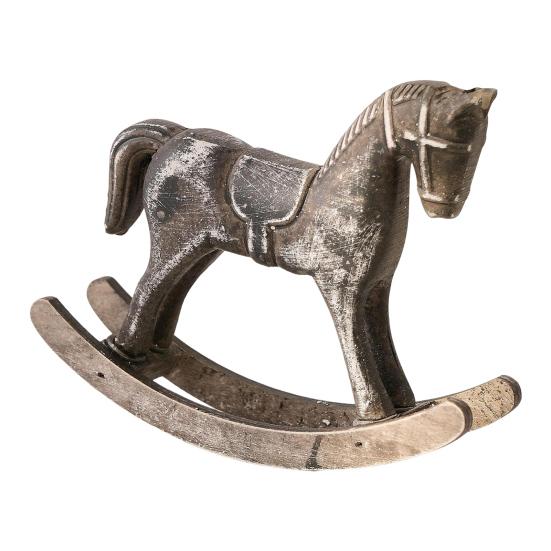 Деревянная фигурка лошадки-качалки, ретро миниатюрная лошадка, деревенское настольное украшение, статуэтка лошадки-качалки для дома, центральный элемент для стола, полка, шкаф
