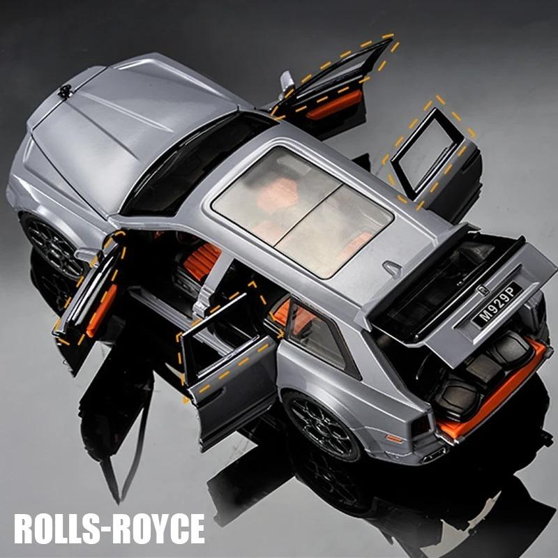 Литая металлическая игрушечная машинка 1/20 для внедорожника Rolls-Royce Cullinan, внедорожная модель автомобиля из сплава, имитация звука и света, игрушка для детей