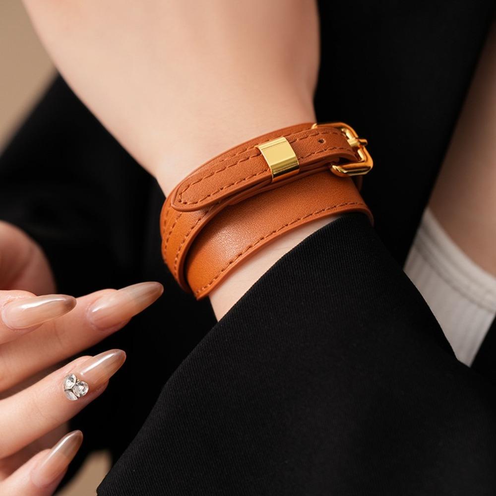 Buckle Clasp Leather Bracelets Bohemian Hand Jewelry Retro MultiLayer Bangles Girls