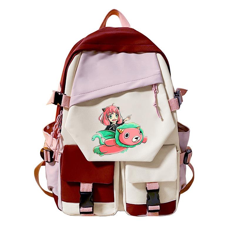 Animation Two-Dimensional Backpack Decompression Ridge Protection For Primary And Secondary School Students Campus Trend School Bag College Style