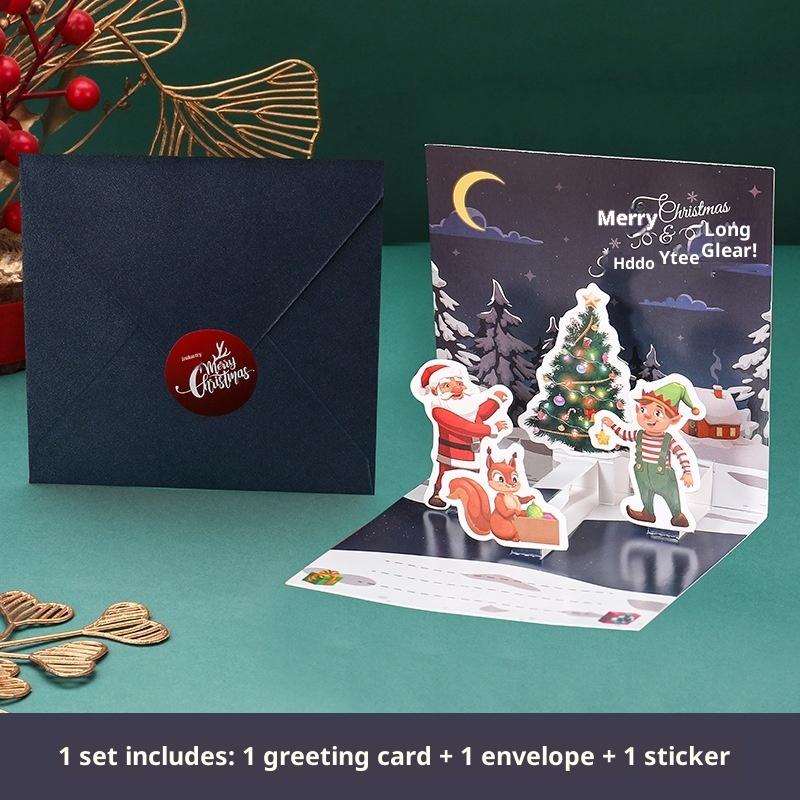3D Поздравительные открытки с Сантой Складная открытка Счастливого Рождества и наилучших пожеланий Рождественский подарок на Новогоднее благословение Открытка-благодарность для украшения