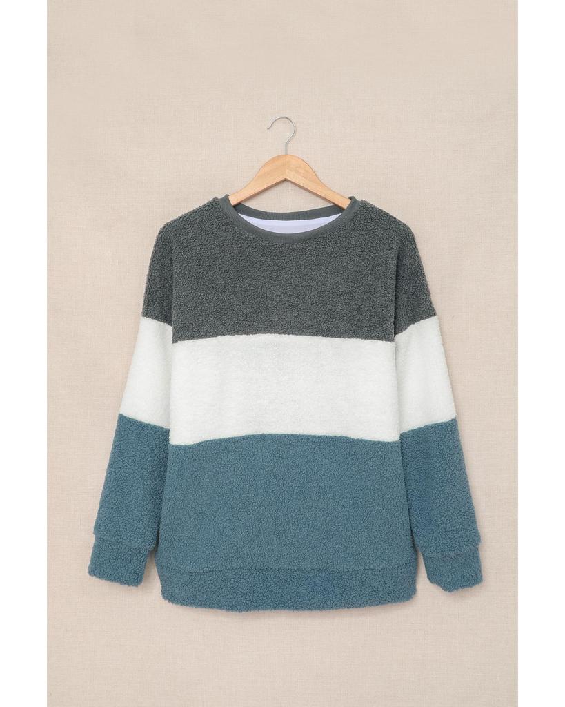 Azura Exchange Colorblock Plush Sweatshirt
