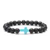 Natural stone bead cross bracelet women's simple bracelet beaded versatile bracelet European and American new multi-color bead bracelet.