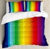 Rainbow Duvet Cover Set,Colorful Abstract Geometric Pattern with Triangle Polygon and Other Shapes Rainbow Bedding Set King Size
