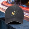 Yellow Fruit Branch Bird Print Washed Baseball Cap Casual Adjustable Outdoor Cotton Hat