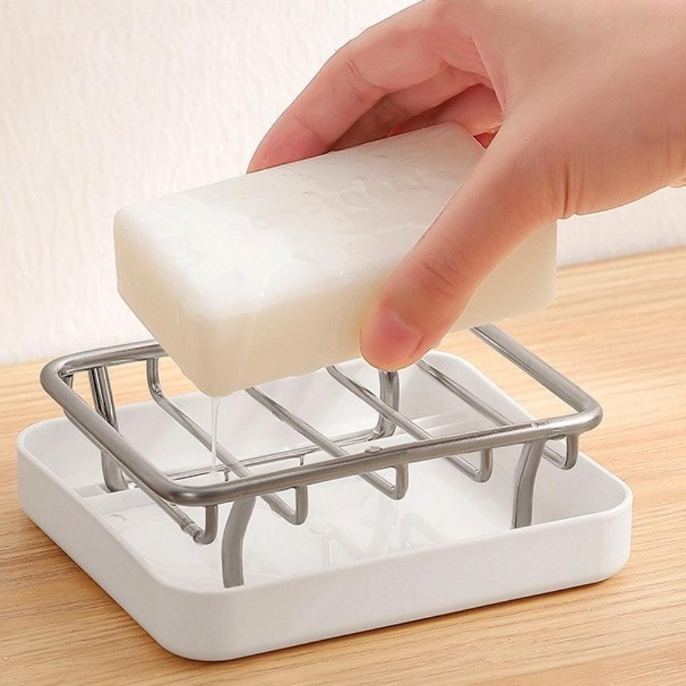 Rustproof Soap Storage Rack Japanese Style Soap Drain Box Convenient Double-Layer Soap Box Kitchen