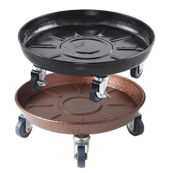 Металлическая тележка для растений с колесами, прочная, вращающаяся на 360 градусов, круглая колесная подставка для растений, основание для горшка с деревом и цветком