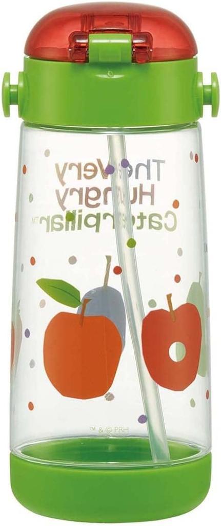 Skater Бутылка для воды с трубочкой прозрачная One Push Hungry Caterpillar 480 мл для девочек PDSH5 детская