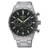 Seiko Analog Black Dial Silver Band Stainless Steel Watch Classic Men's - SSB413P1, Black,